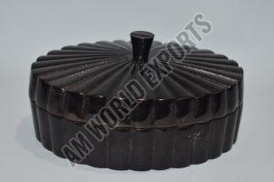 Ribbed Black Decorative Jewelry Box