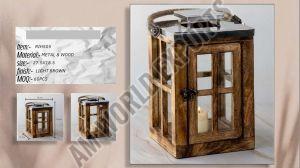 Rustic Wooden and Metal Lantern