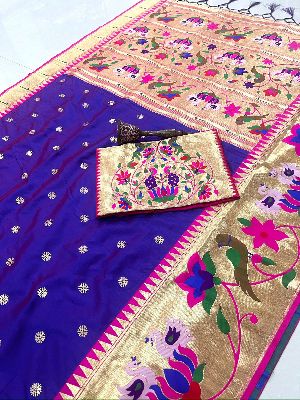 Pure Soft Kanchivaram Paithani Silk Saree
