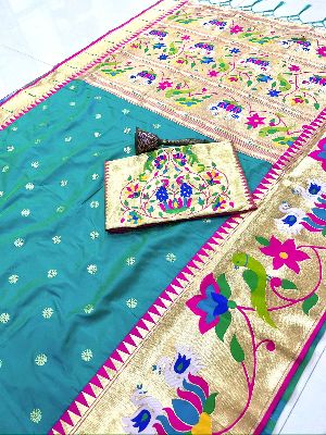 Pure Soft Kanchivaram Paithani Silk Saree
