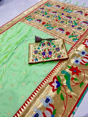 Pure Soft Kanchivaram Paithani Silk Saree