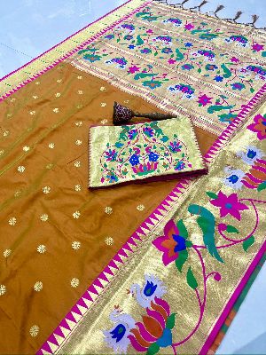 Pure Soft Kanchivaram Paithani Silk Saree