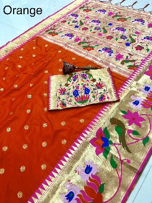 Pure Soft Kanchivaram Paithani Silk Saree