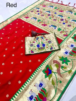 Pure Soft Kanchivaram Paithani Silk Saree