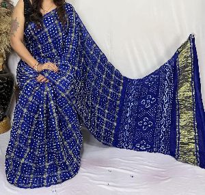 Gajji Silk Pallu Lagdi Pata Saree