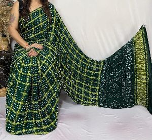 Gajji Silk Pallu Lagdi Pata Saree