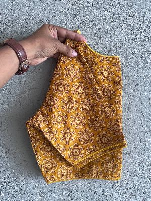 Pure Ajrakh Handblock Cotton Blouse