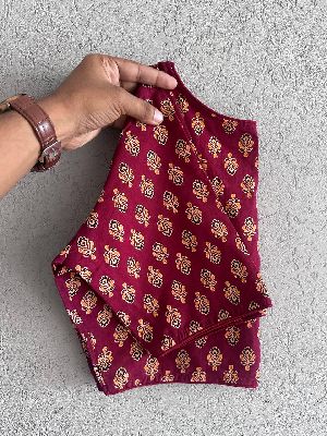 Pure Ajrakh Handblock Cotton Blouse