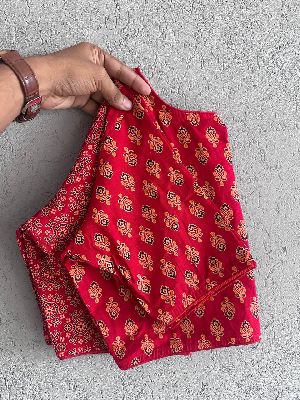 Pure Ajrakh Handblock Cotton Blouse