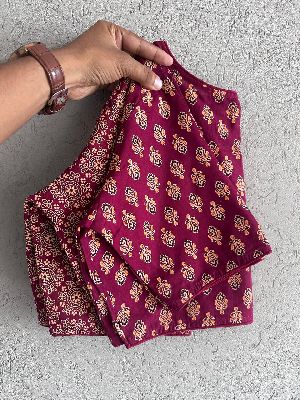 Pure Ajrakh Handblock Cotton Blouse