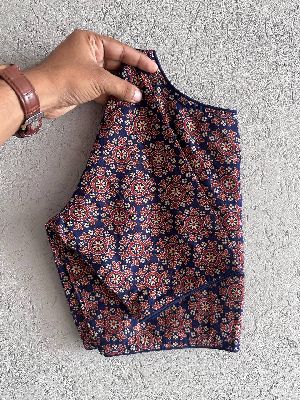 Pure Ajrakh Handblock Cotton Blouse