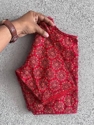 Pure Ajrakh Handblock Cotton Blouse
