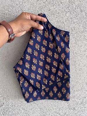 Pure Ajrakh Handblock Cotton Blouse