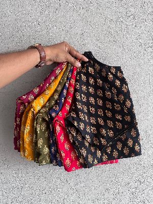 Pure Ajrakh Handblock Cotton Blouse