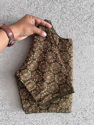 Pure Ajrakh Handblock Cotton Blouse
