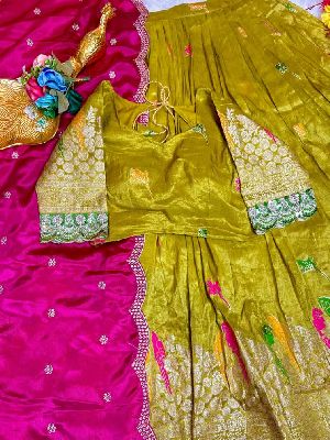 pure tissue silk zari weaving meena work saree