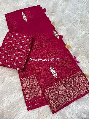 Pure Viscose Dola Silk Saree