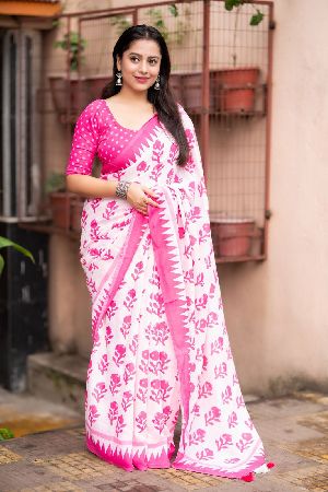 Party Wear Soft Linen Soft Linen Sarees
