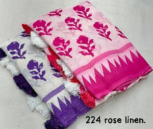 Party Wear Soft Linen Soft Linen Sarees