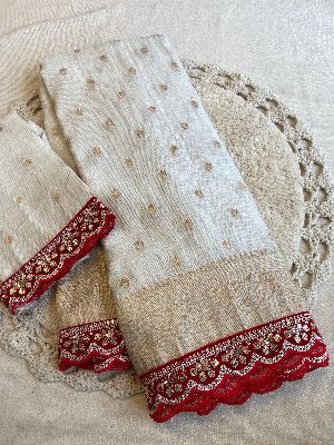 Pure Soft Banarasi Tissue Zari Crushed Silk Weaving Saree