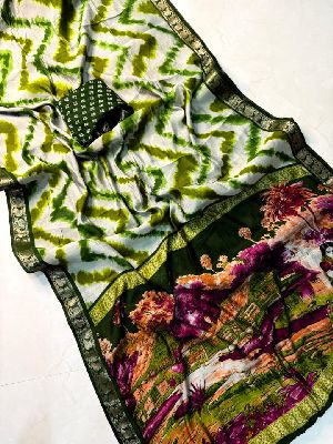 Soft Mangalagiri Silk Sarees  with Pen Kalamkari Design
