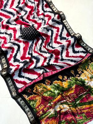 Soft Mangalagiri Silk Sarees  with Pen Kalamkari Design