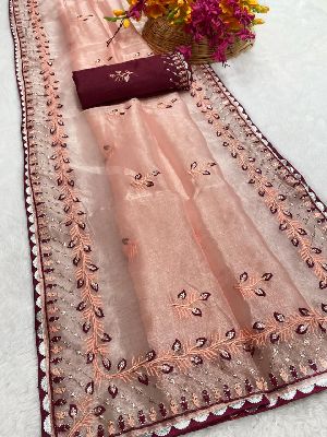 Best Quality Khadi Organza Silk With Weaving Sarees