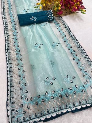 Best Quality Khadi Organza Silk With Weaving Sarees