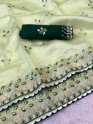 Best Quality Khadi Organza Silk With Weaving Sarees