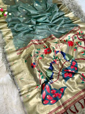 Organza Tissue Paithani Saree