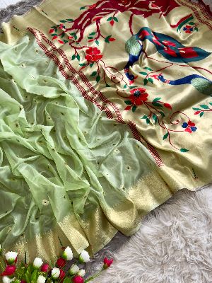 Organza Tissue Paithani Saree