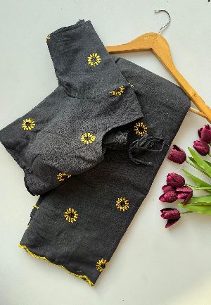 Flower Work Ladies Heavy Cotton Saree