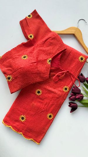 Flower Work Ladies Heavy Cotton Saree