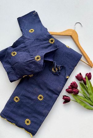 Flower Work Ladies Heavy Cotton Saree