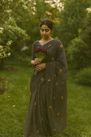 Flower Work Ladies Heavy Cotton Saree