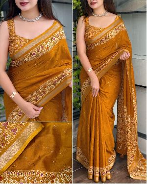 Fancy Ajrakh Printed Cotton Saree