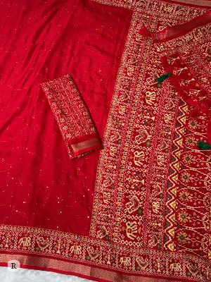 Fancy Ajrakh Printed Cotton Saree