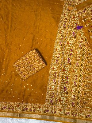 Fancy Ajrakh Printed Cotton Saree