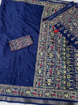 Fancy Ajrakh Printed Cotton Saree