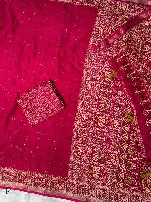 Fancy Ajrakh Printed Cotton Saree