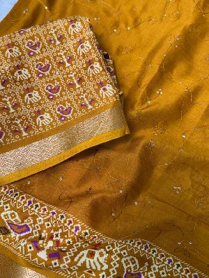 Fancy Ajrakh Printed Cotton Saree