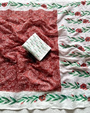 Ladies Digital Printed Bandhani Saree