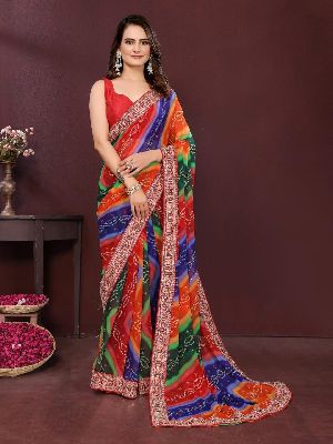 Party Wear Soft Georgette Fabric Saree,