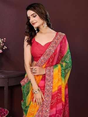 Party Wear Soft Georgette Fabric Saree,