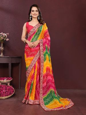 Party Wear Soft Georgette Fabric Saree,
