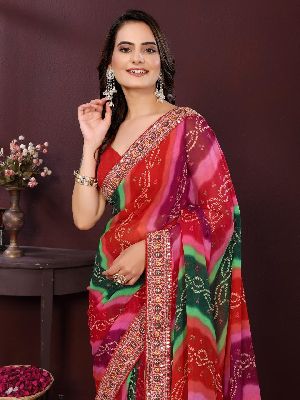 Party Wear Soft Georgette Fabric Saree,