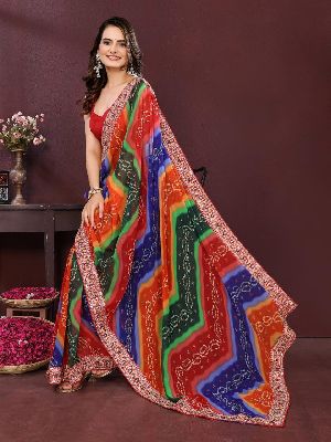 Party Wear Soft Georgette Fabric Saree,