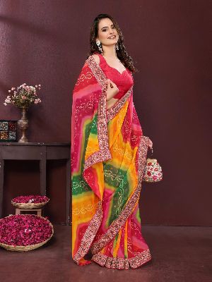 Party Wear Soft Georgette Fabric Saree,