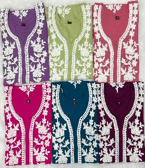 Heavy Embroidery Work Palazzo Long Kurti Set