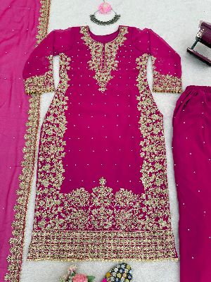 Ladies Designer Palazzo Embroidery Suits